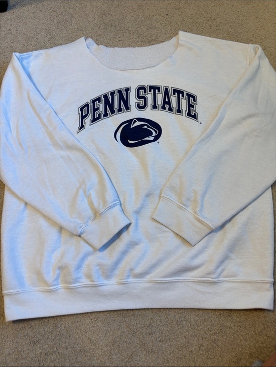 Tops - Penn State White off the shoulder Sweatshirt